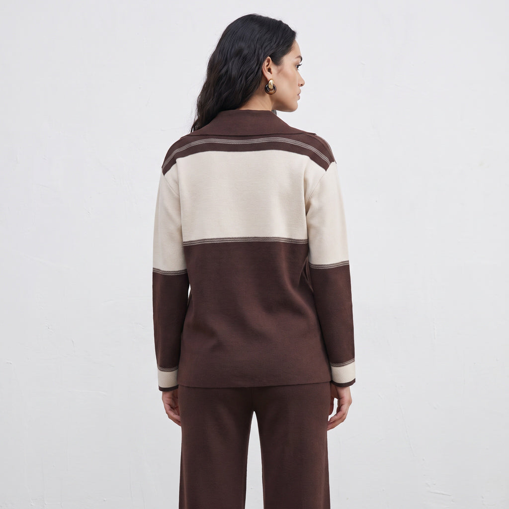 Buttoned Knit Cardigan & Pant Set