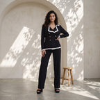 Buttoned Knit Cardigan & Pant Set
