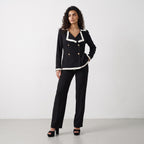 Buttoned Knit Cardigan & Pant Set