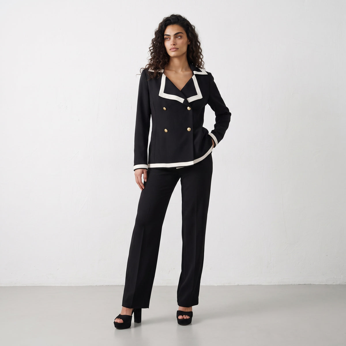 Buttoned Knit Cardigan & Pant Set
