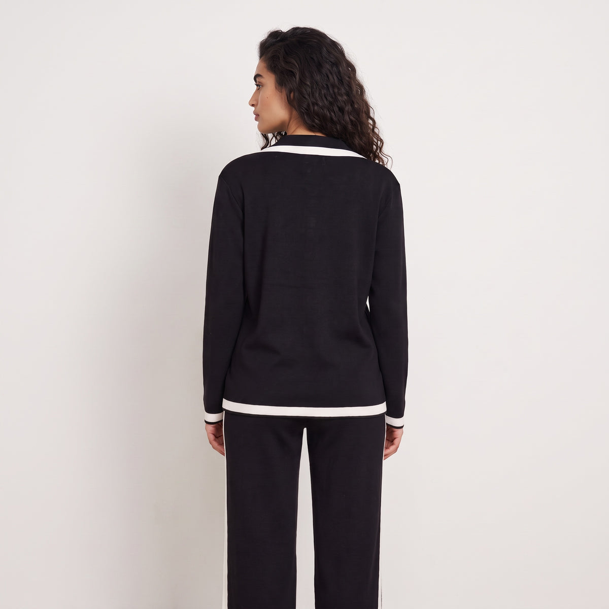 Buttoned Knit Cardigan & Pant Set