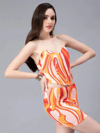 Swirl Print Top and Skirt Set