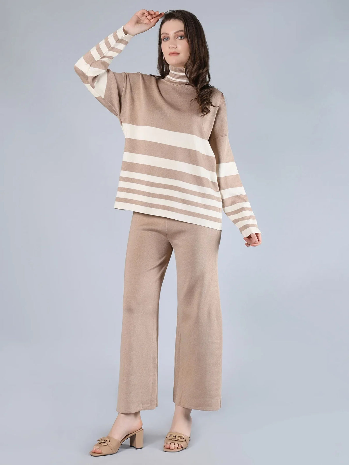 Striped Knitted Two Piece Set