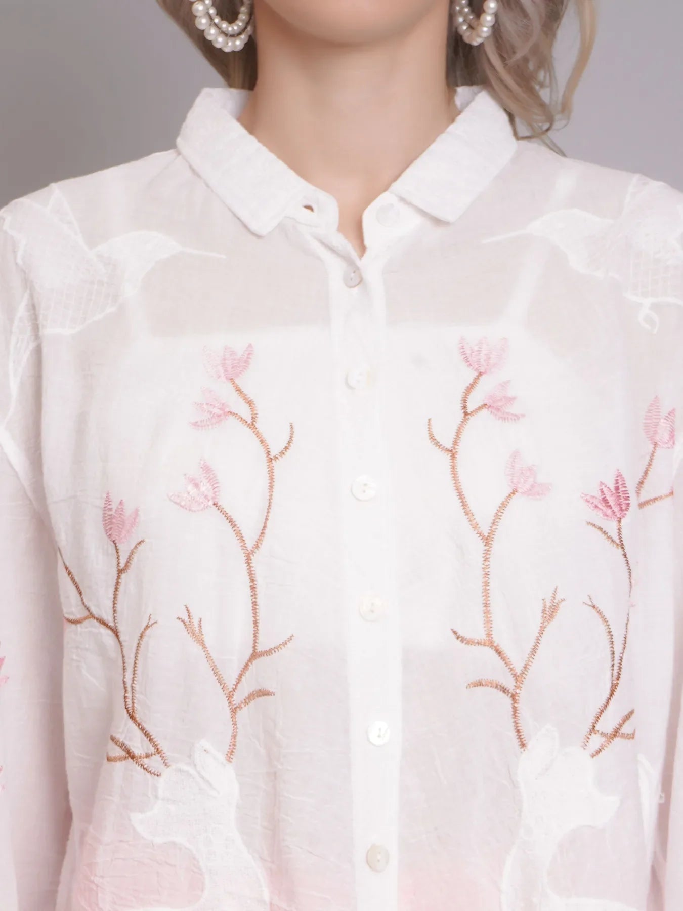 Deer Embroidered Shirt