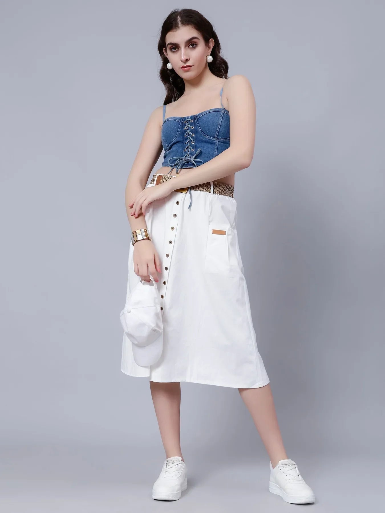 Classic Cotton Midi Skirt
