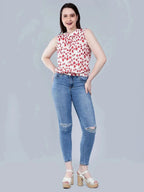 Band Neck Sleeveless Blouse