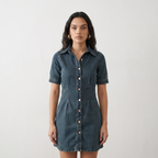 Contour Denim Button-Down Dress