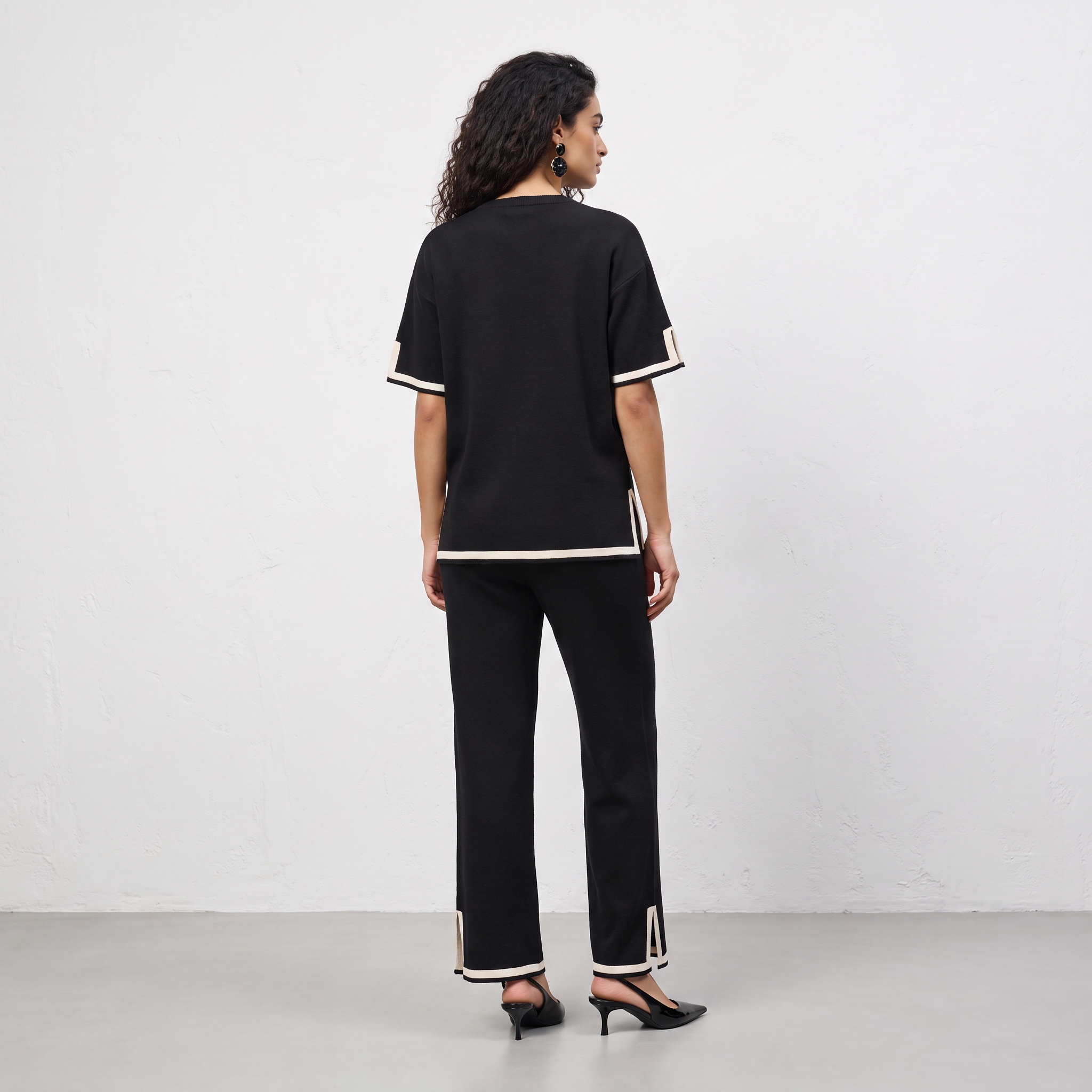 Contrast Knitted Two Piece Set