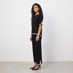 Contrast Knitted Two Piece Set
