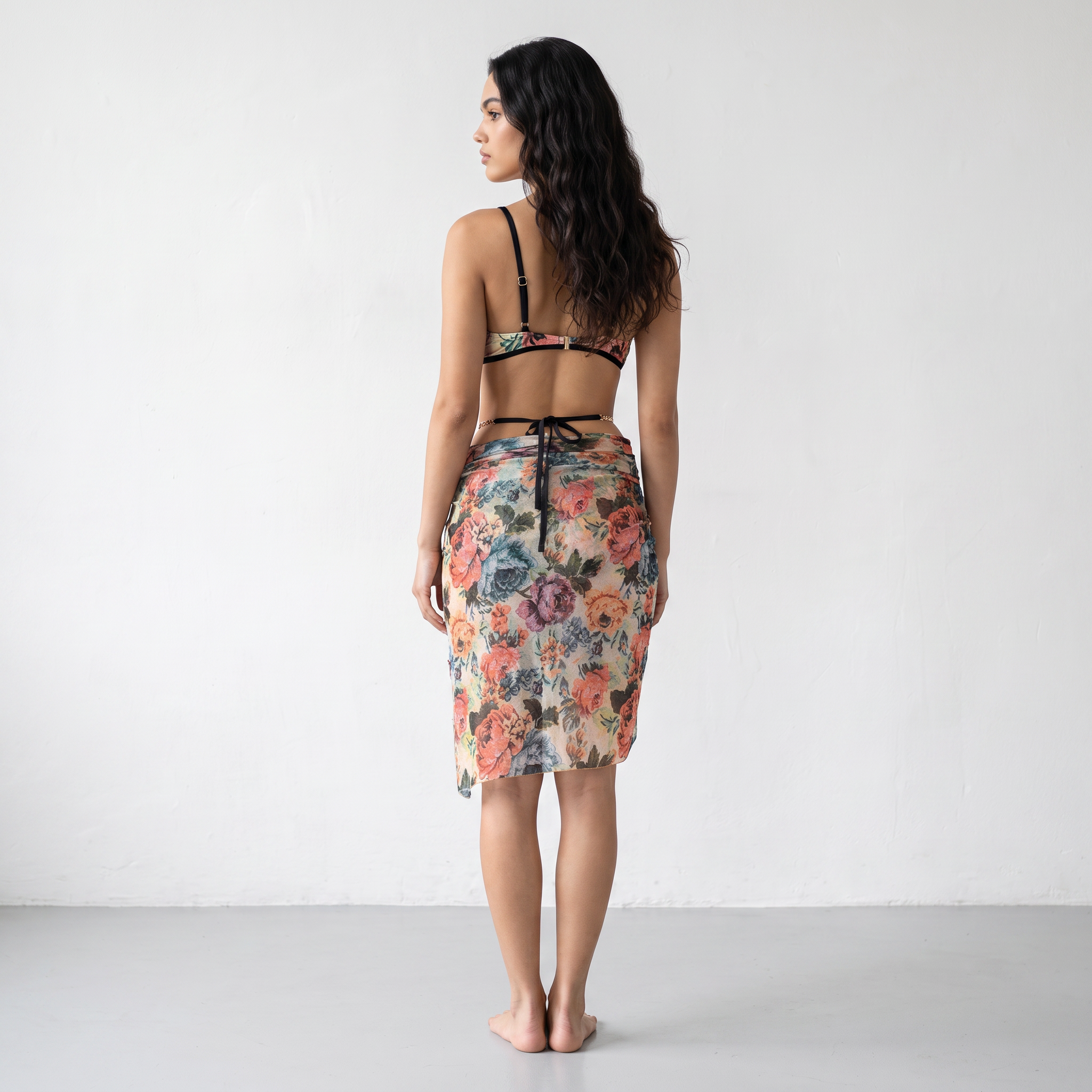Corset-Style Monokini With Sarong