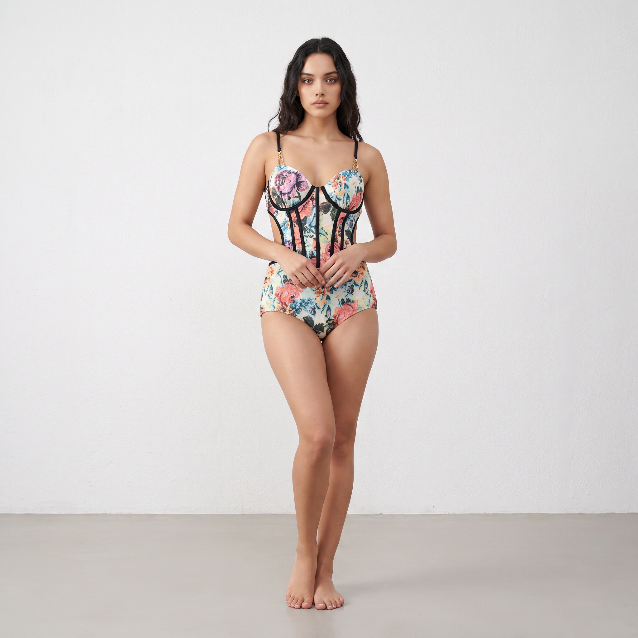Corset-Style Monokini With Sarong