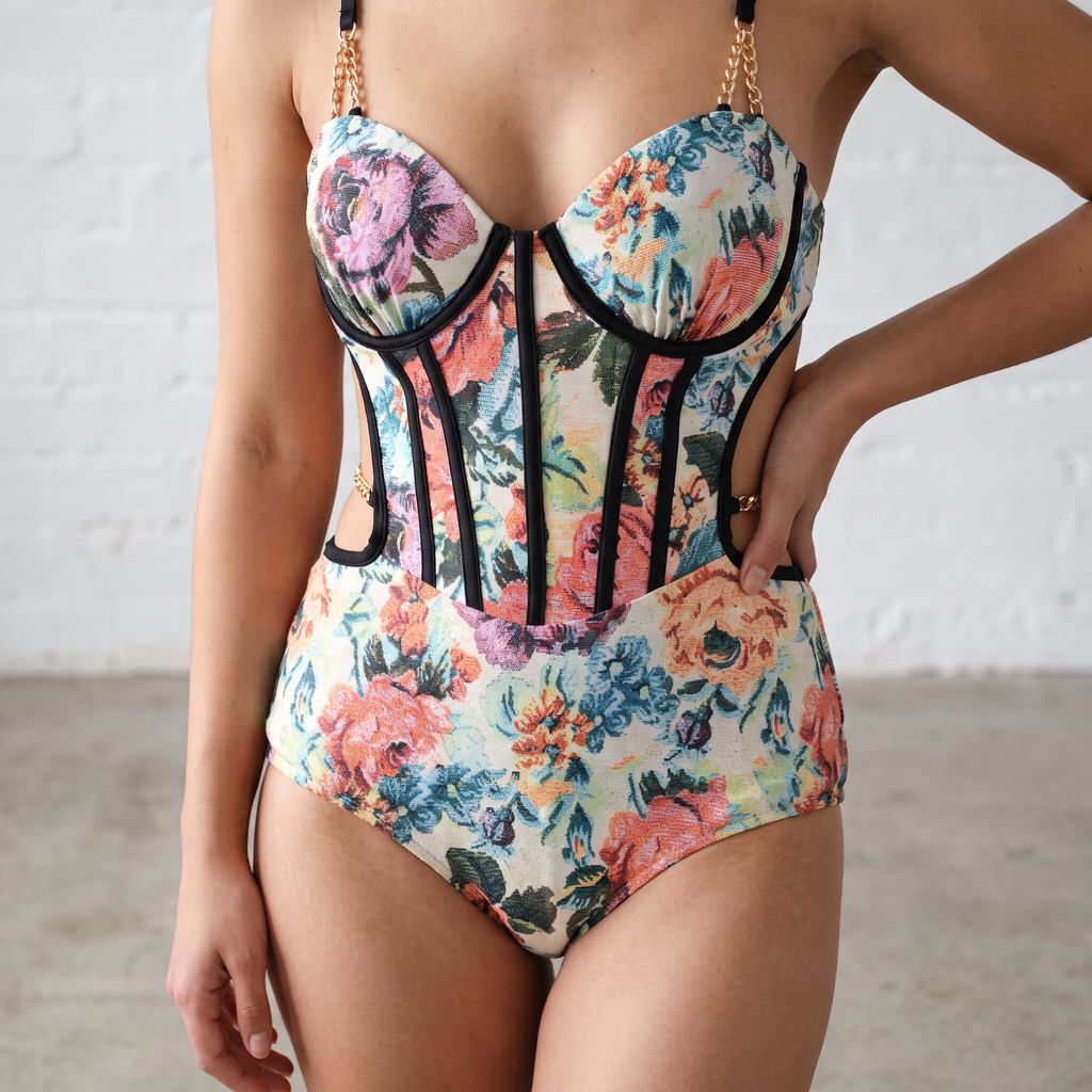 Corset-Style Monokini With Sarong