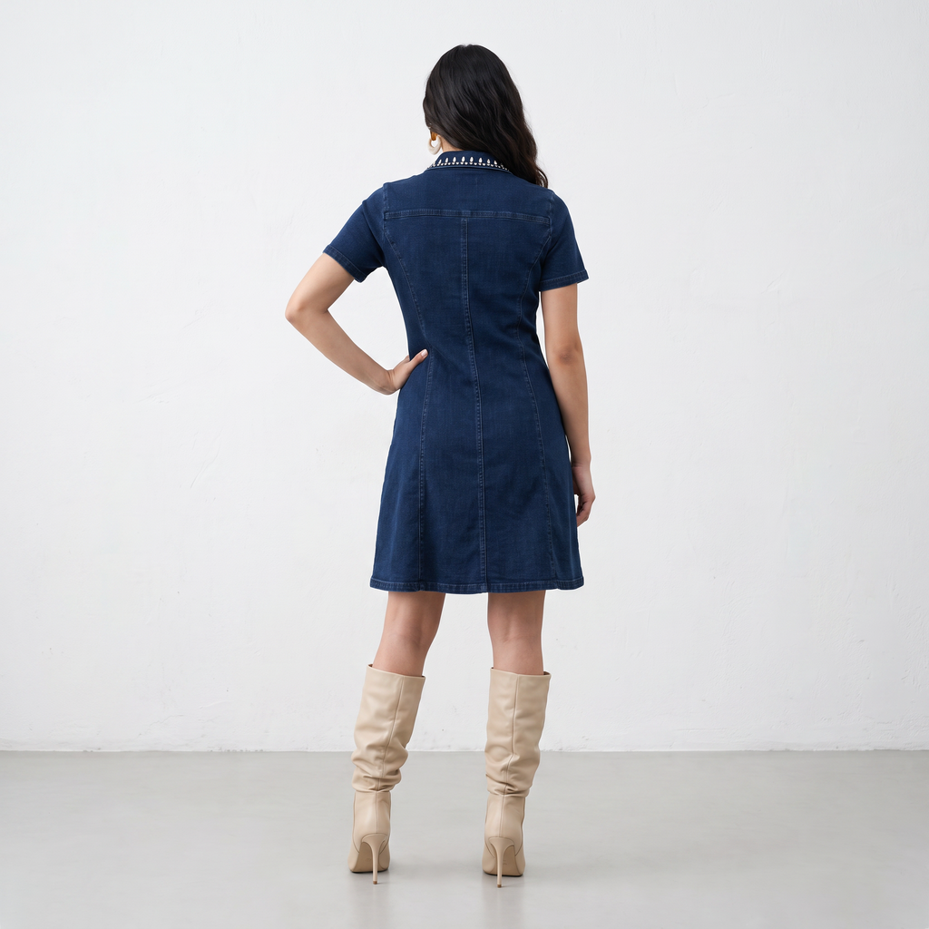 Crystal Denim Mini Dress