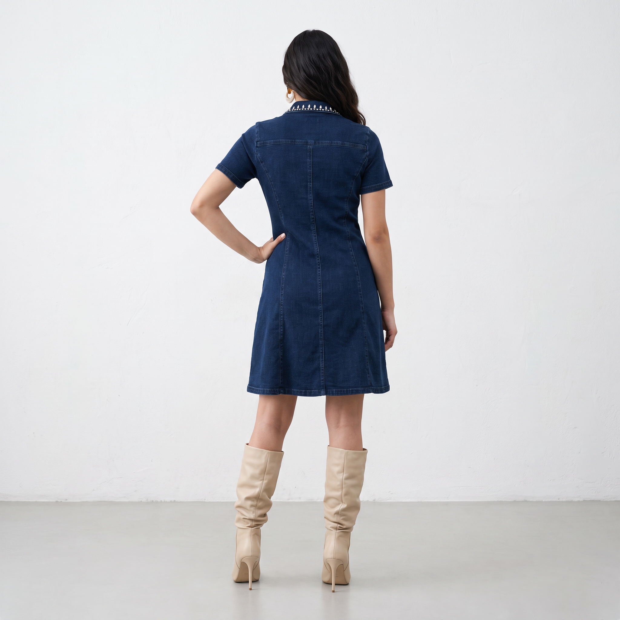 Crystal Denim Mini Dress