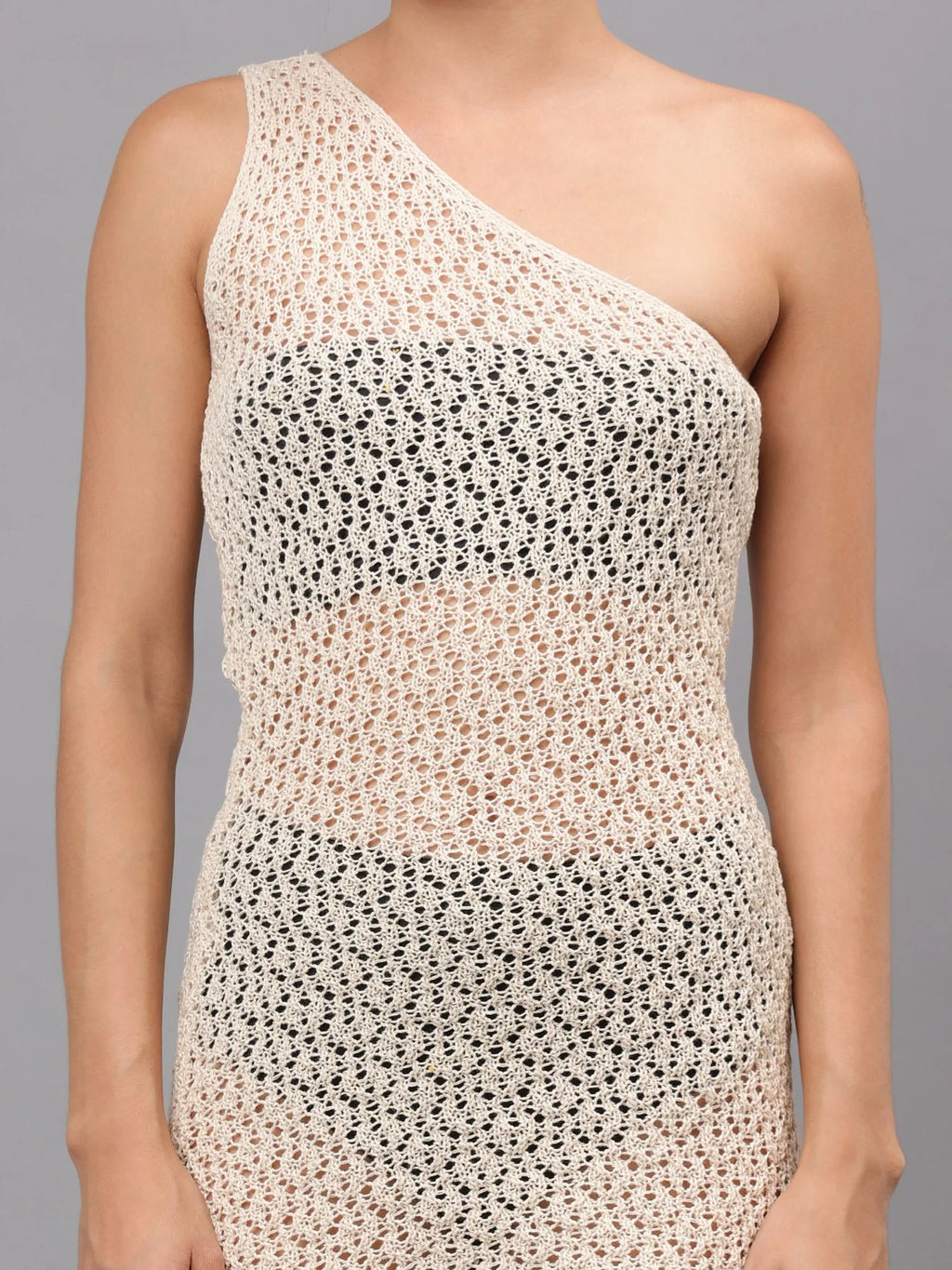 One Shoulder Crochet Cover Up