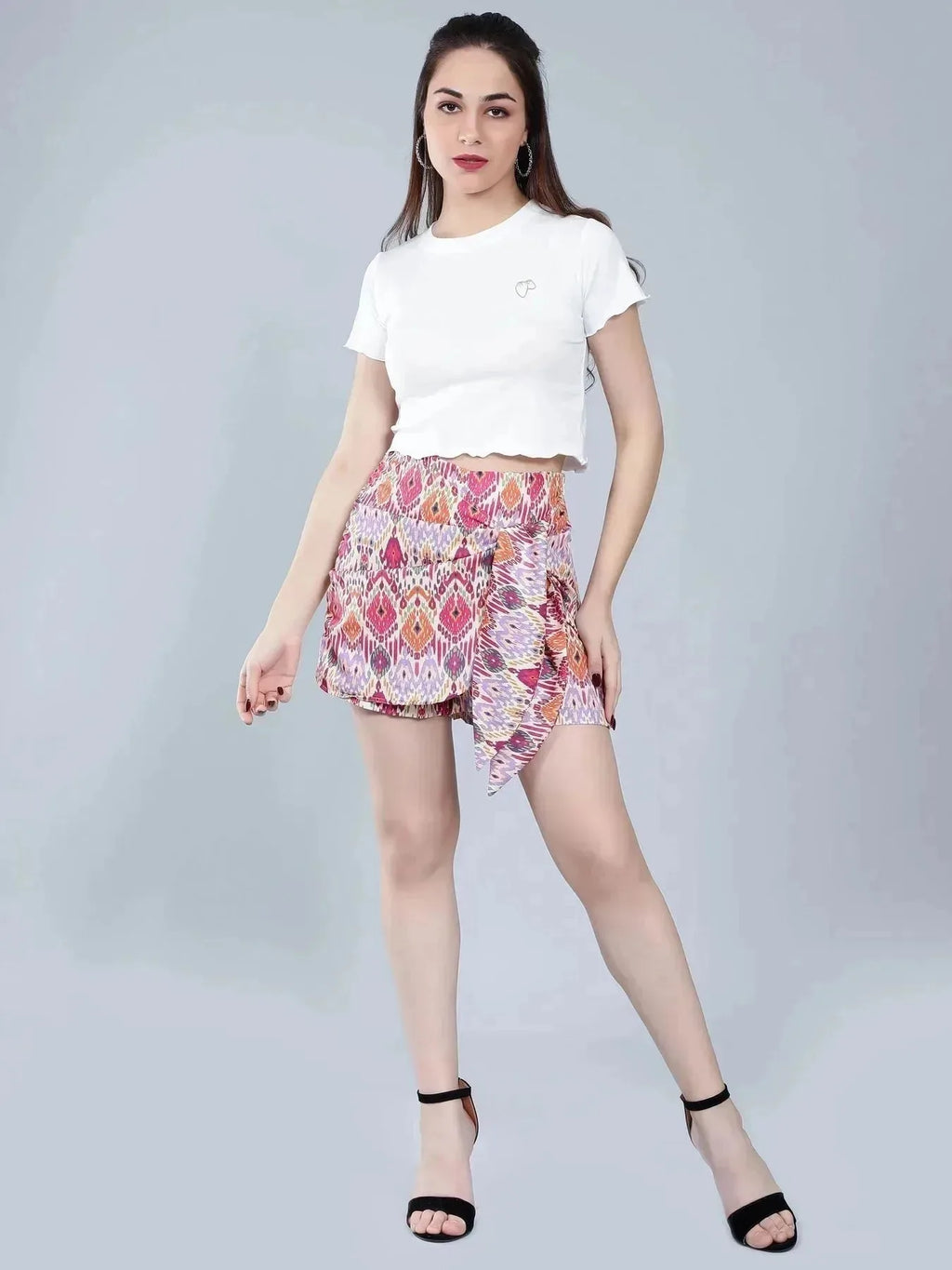 Strawberry Embroidery Crop Tee