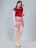 Tie Shoulder Satin Blouse