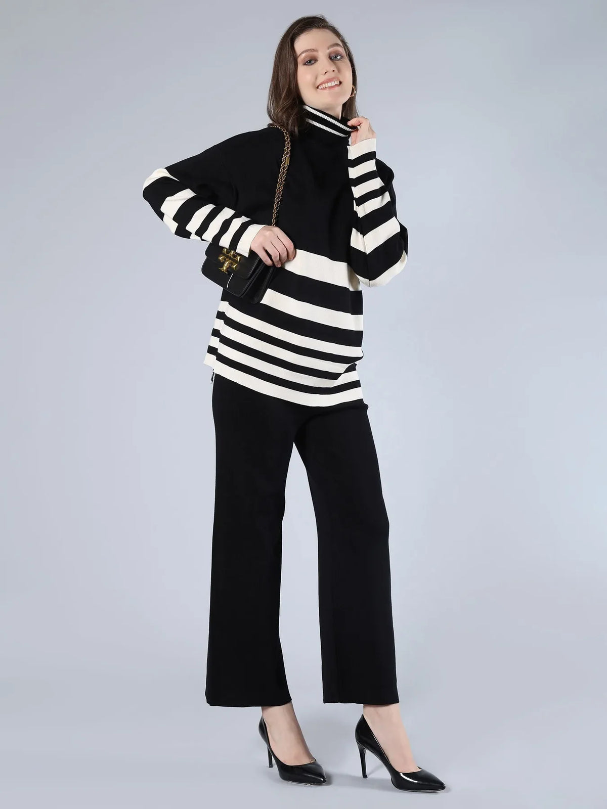 Striped Knitted Two Piece Set