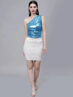Metallic One Shouder Top