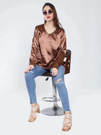 V-Neck Satin Top
