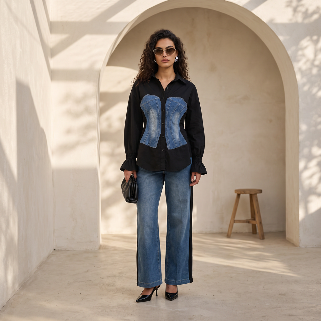 Denim & Drift Two-Piece Set