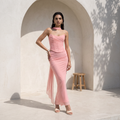 Draped Mesh Corset With Skirt Set