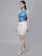 Metallic One Shouder Top