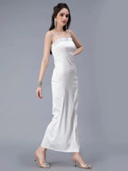 Rhinestones Embellished Satin Dress