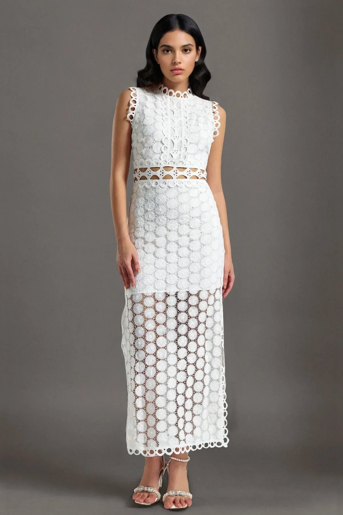 Lace Sleeveless Maxi Dress