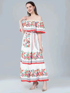 Floral Print Off-Shoulder Maxi Dress