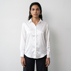 Elegant Ribbon Satin Shirt