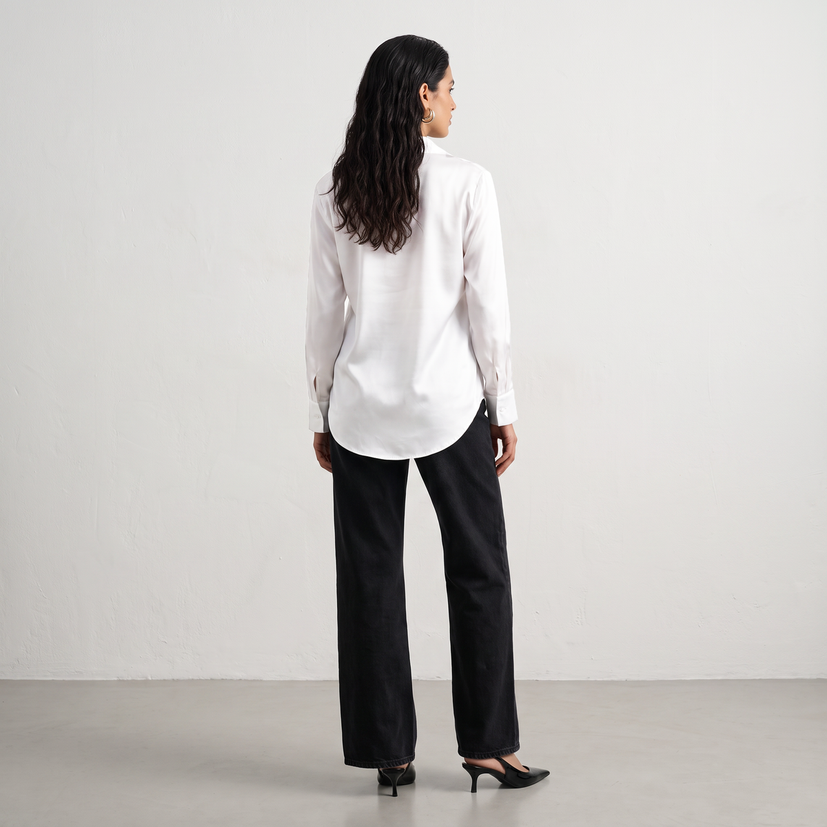 Elegant Ribbon Satin Shirt