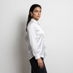 Elegant Ribbon Satin Shirt