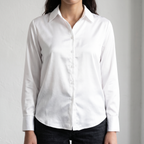 Elegant Ribbon Satin Shirt