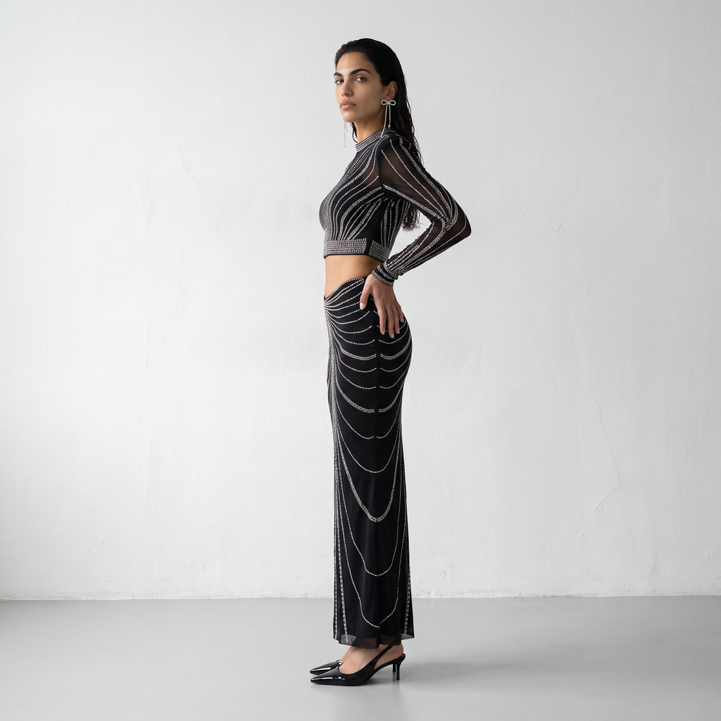 Embellished Studded Two-Piece Set