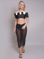 Off-Shoulder Bikini Set With Sarong