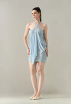 Drape Halter Mini Dress