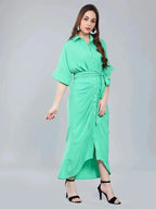 Cinched Waist Belted Shirt Dress