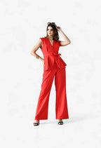 Classy Belted Two-Piece Set