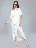 Cinched Waist Belted Shirt Dress