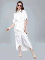 Cinched Waist Belted Shirt Dress