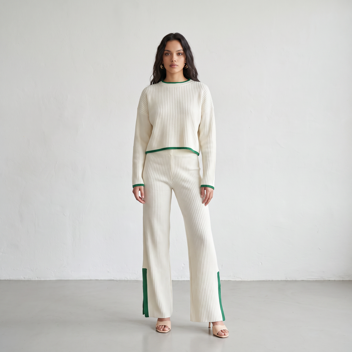 Fashionable Knitted Two Piece Set
