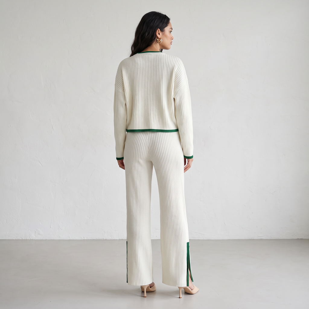 Fashionable Knitted Two Piece Set