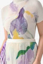 Chromatic Printed Pleated Two Piece Set