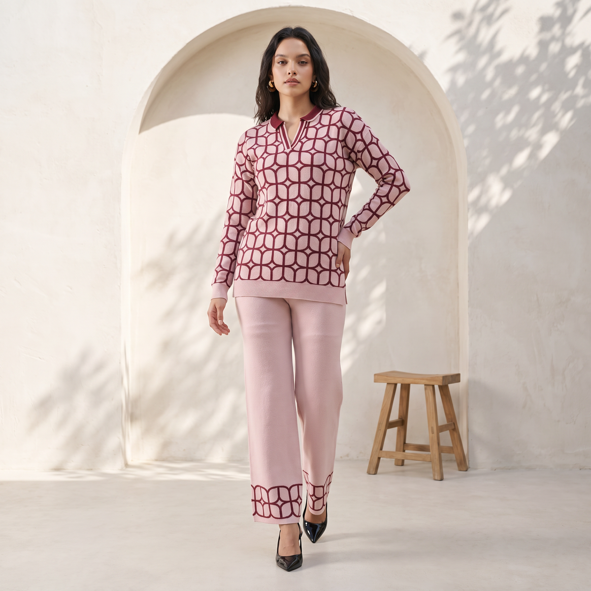 Geo Knit Co-ord Set