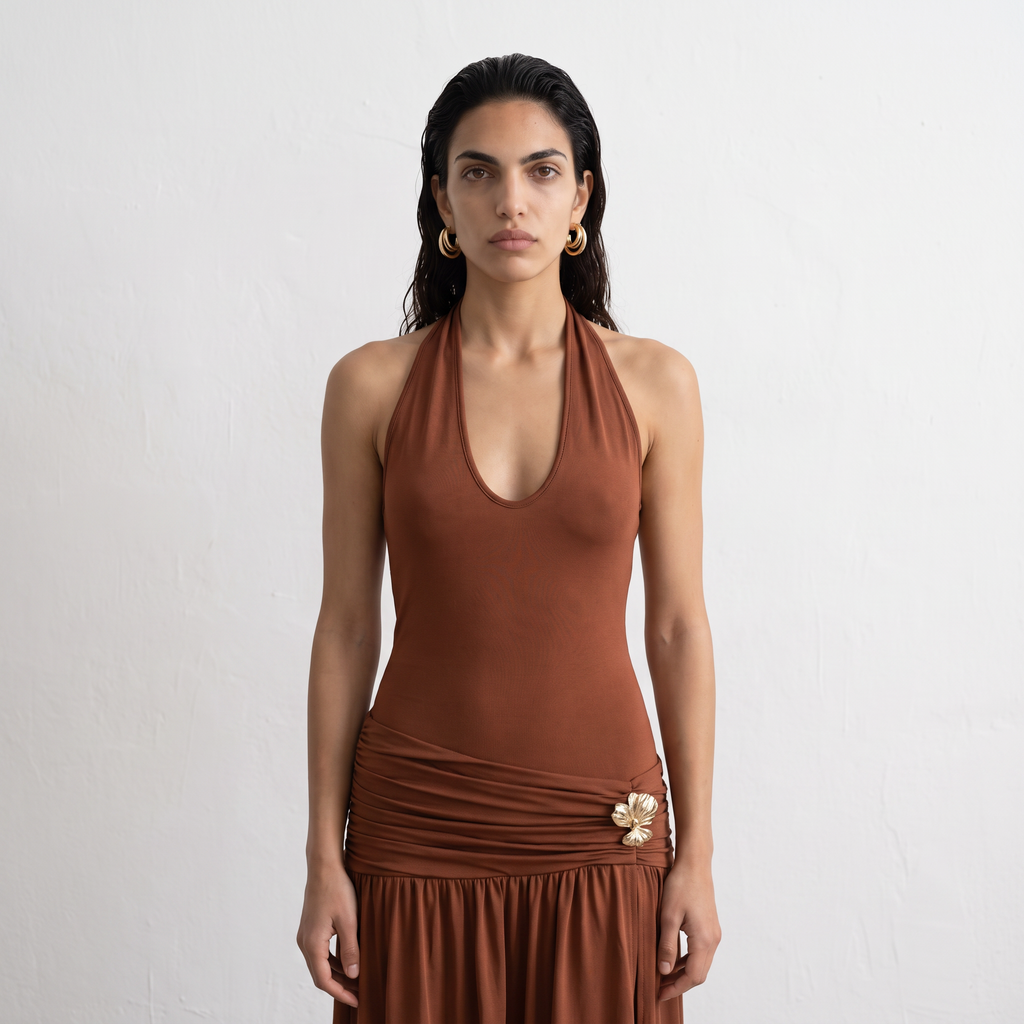 Halter Neck Maxi Dress