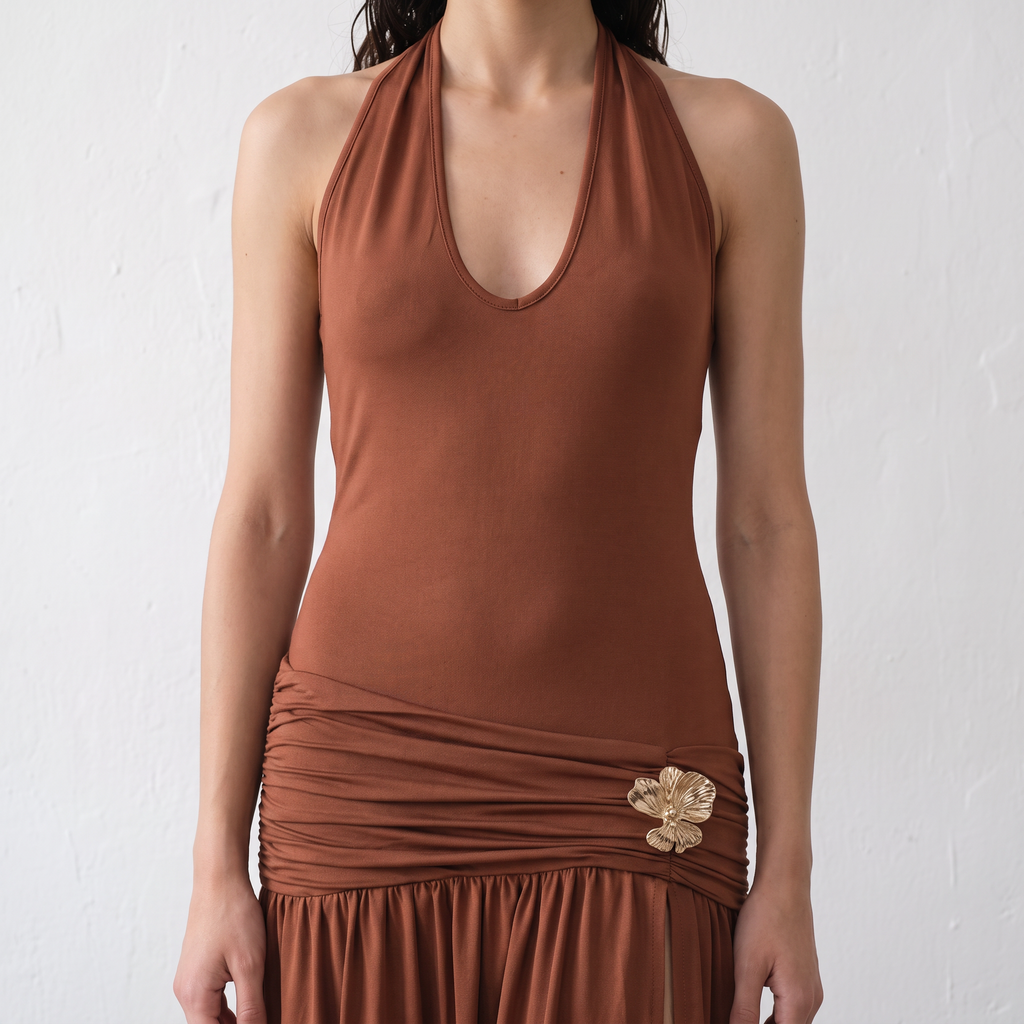 Halter Neck Maxi Dress