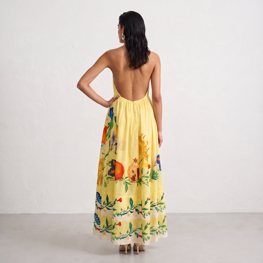Halter Neckline Maxi Dress