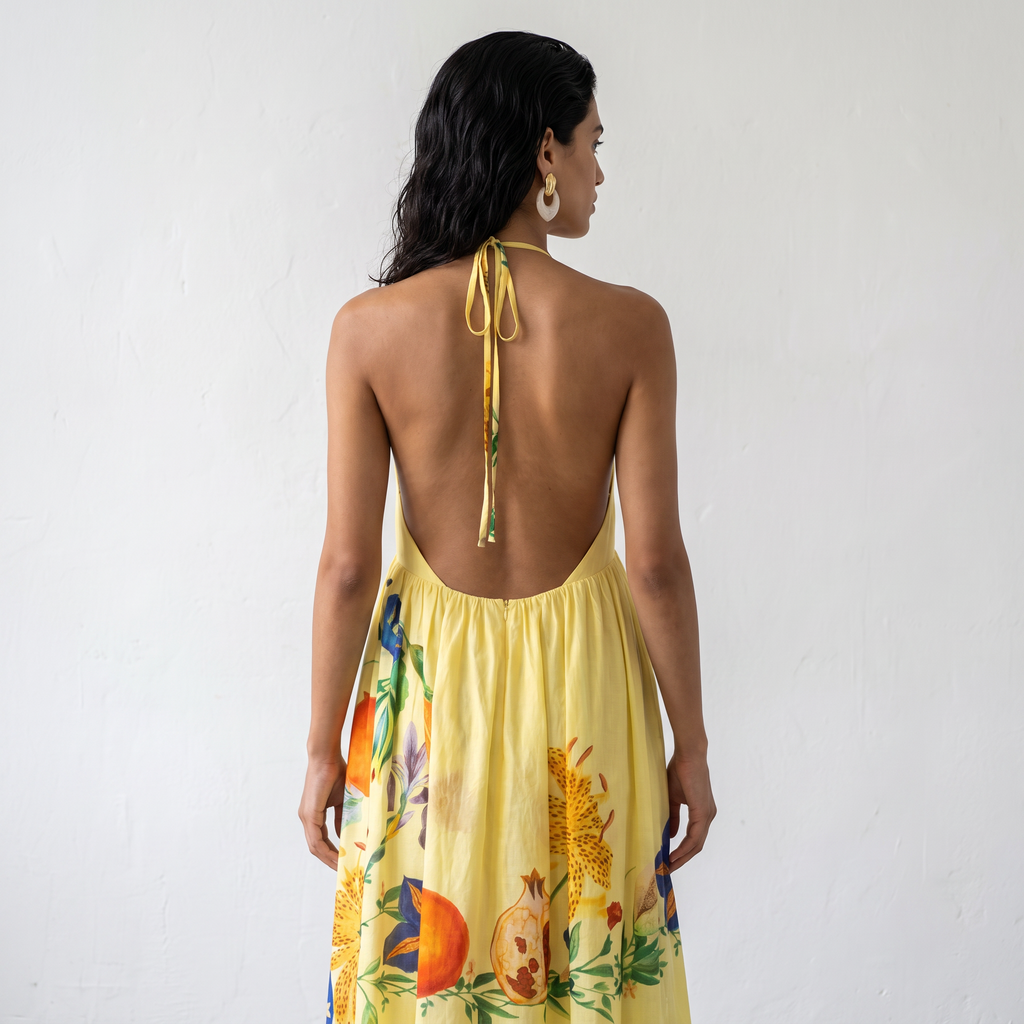 Halter Neckline Maxi Dress