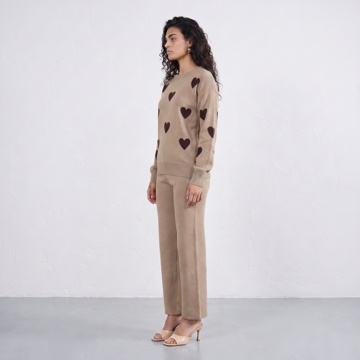 Heart Knitted Two Piece Set